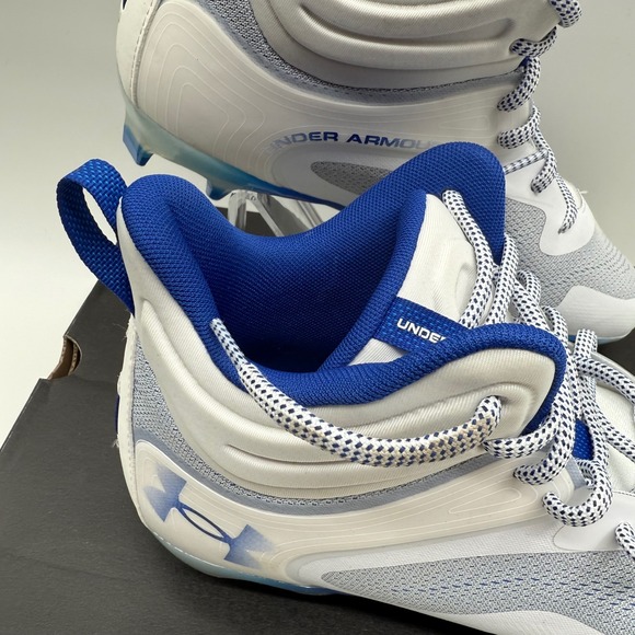 Under Armour UA Command MC Mid‎ White/Blue Football Cleats 3025639-102 9.5 - Picture 2 of 6
